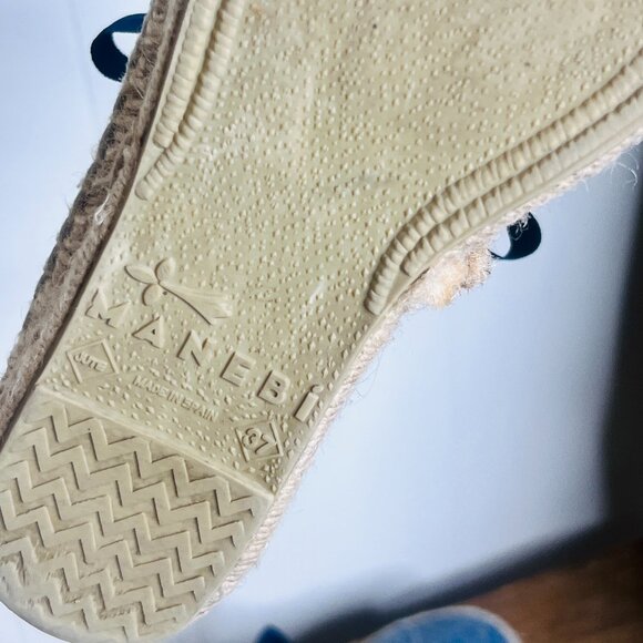 Manebi Hampton's Lace Up Espadrille Sneakers in Chambray 37 6.5 Coastal Prep - Picture 7 of 7